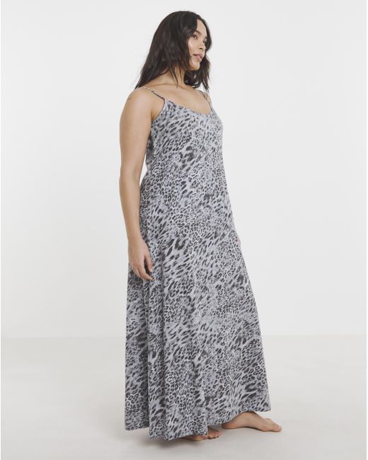 Simply Be White Leopard Print Value 2 Pack Nighties