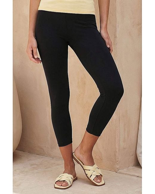 Roman Blue Roman Elastic Waist Cropped Leggings