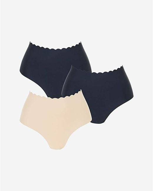 Pretty Secrets Black 3Pack Scallop No Vpl Knickers