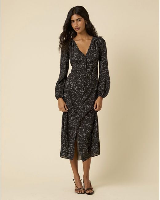 Nobody's Child Black Kennedy Spot Midi Dress