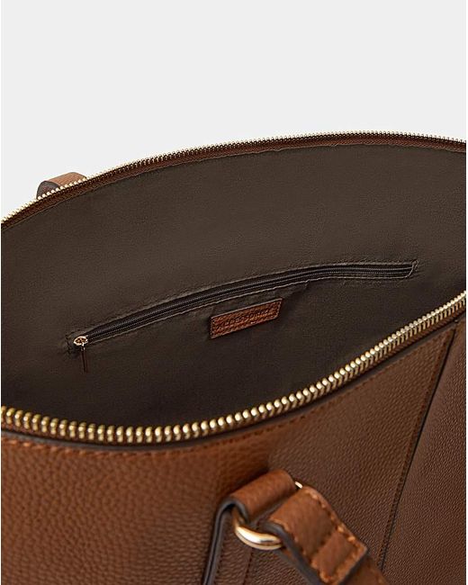 Accessorize Brown Plain Tote Bag