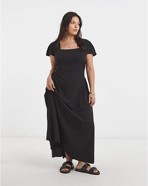 Simply Be Black Waist Detail Dress