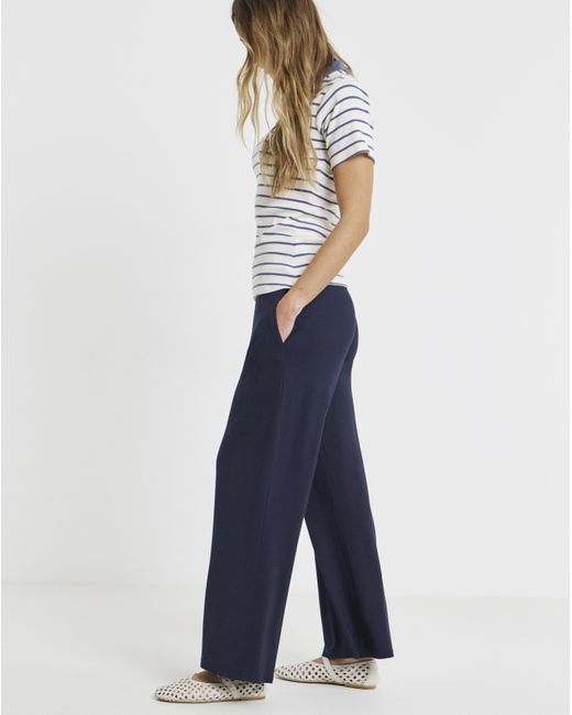 Simply Be Blue Jersey Wide Leg Trouser