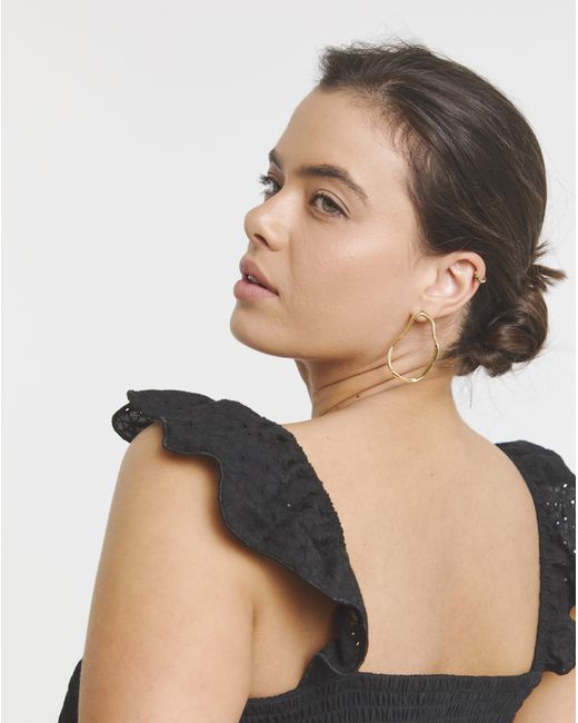 Simply Be Black Broderie Ruched Bust Vest