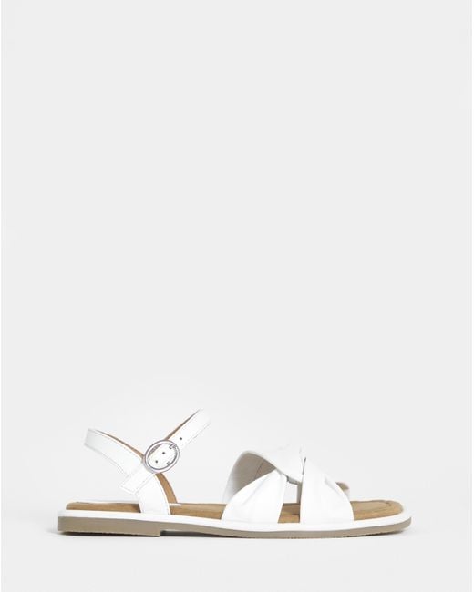 JD Williams White Soft Twist Two Part Sandals Ex Wide