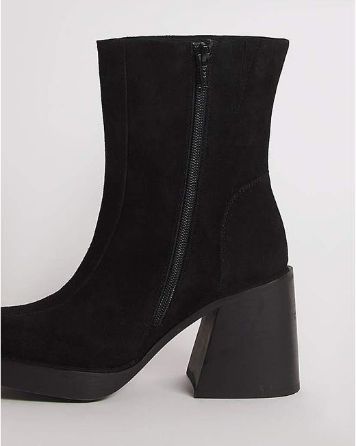 Simply Be Black Platform Ankle Boots Wide