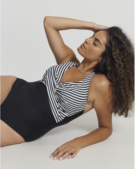 Figleaves Black Tailor Halter Swimsuit