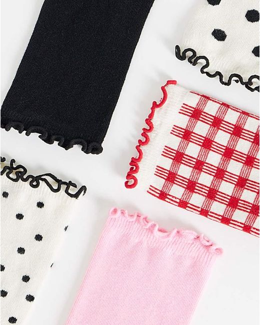 Pretty Secrets White 5 Pack Ankle Socks