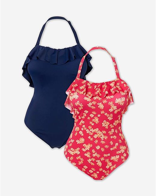 Simply Be Red Value 2 Pack Swimsuits