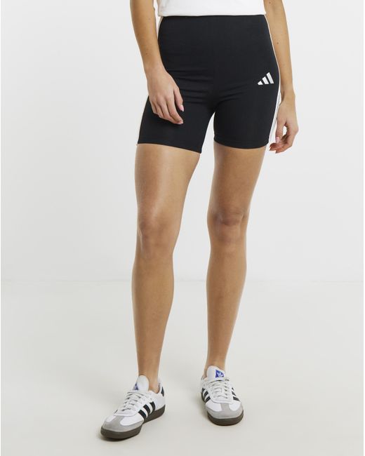 Adidas White 3 Stripes Biker Shorts