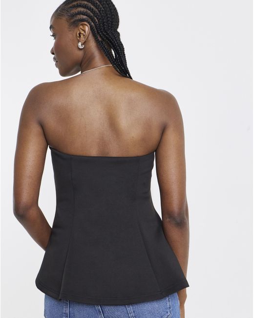 Simply Be Black Fit And Flare Bandeau Top