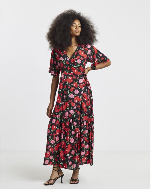 Simply Be Red Wrap Midaxi Dress