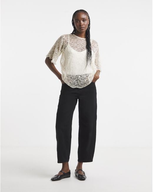 Simply Be Brown Lace Boxy Top