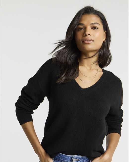 Simply Be Black V-Neck Jumper