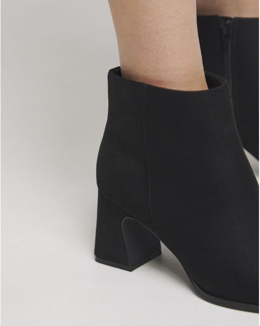 Simply Be Black Block Heel Low Cut Boots Standard