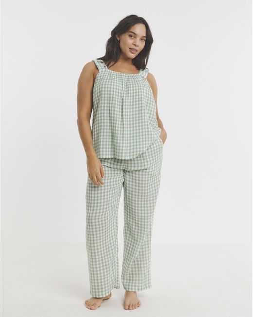 Simply Be Green Soft Cotton Cami Pyjama Set