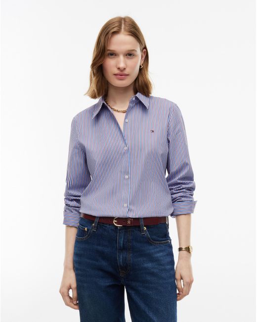 Tommy Hilfiger Purple Poplin Regular Shirt