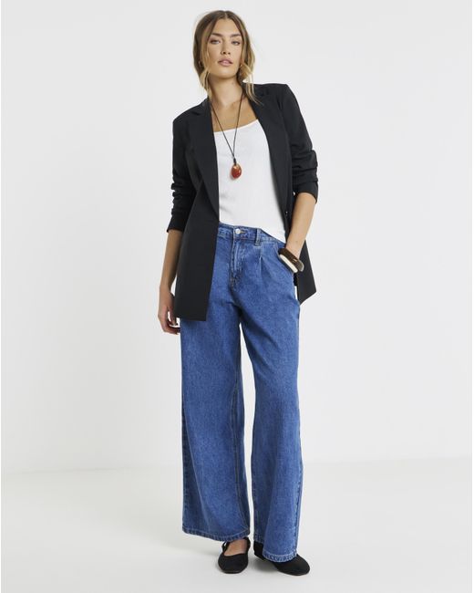 Simply Be Blue Single Breasted Blazer