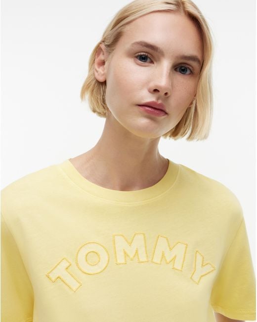 Tommy Hilfiger Yellow Relaxed Varsity Tee