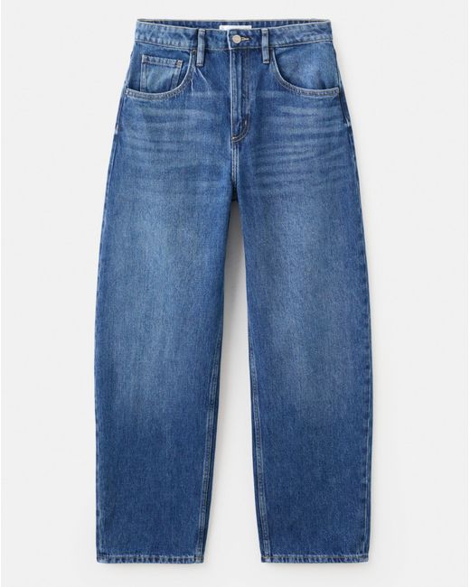 Mango Blue Barrel High-Waist Jean