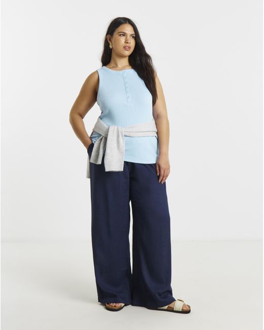 Simply Be Blue Henley Vest
