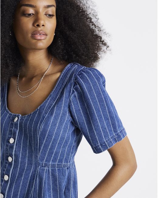 Simply Be Blue Denim Peplum Top