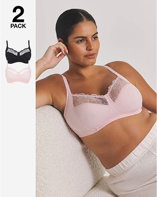 Pretty Secrets Brown 2 Pack Rosalie Non Wired Full Cup Bras