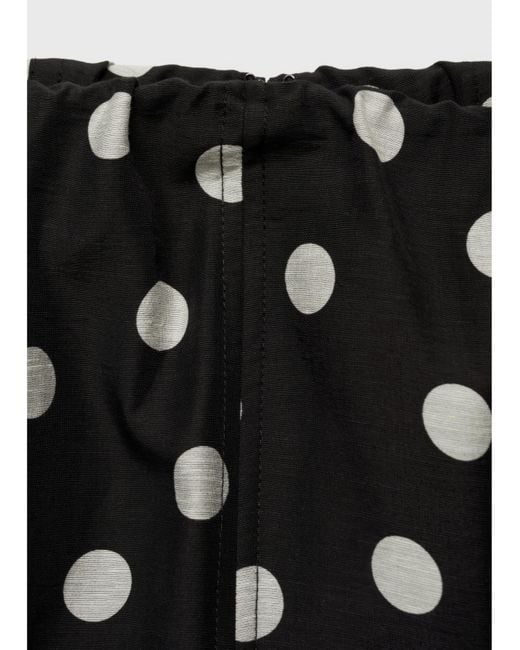 Mango Blue Strapless Polka-Dot Dress