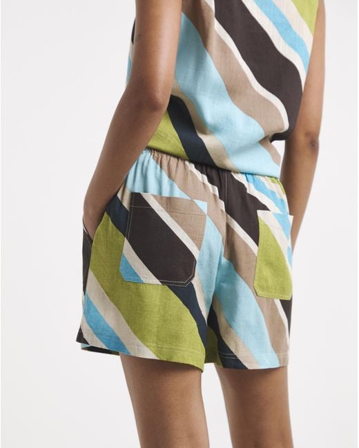 JD Williams Multicolor Stripe Linen Shorts