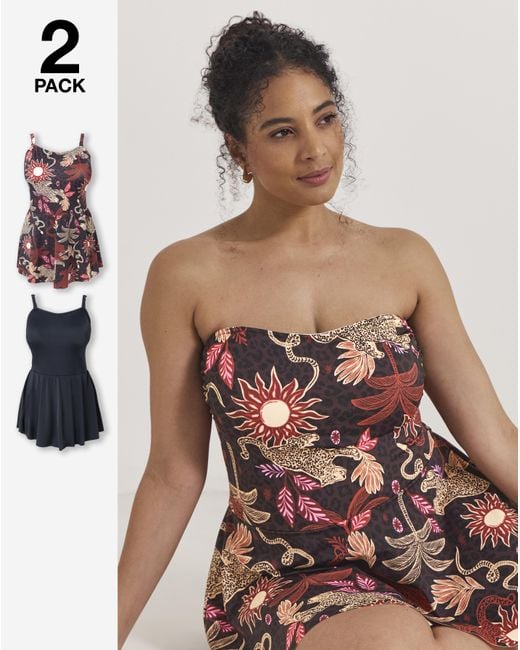 Simply Be Multicolor Value 2 Pack Swimdresses