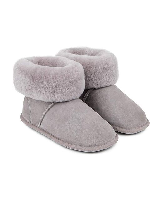 Just Sheepskin|Totes Gray Just Sheepskin Ladies Albery Slippers