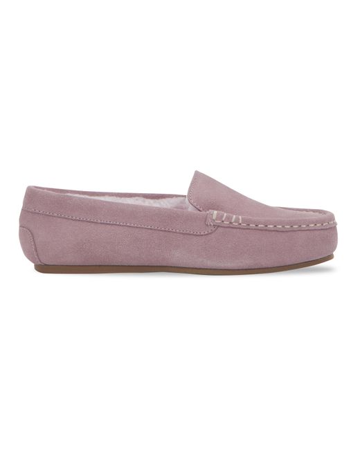 JD Williams Purple Classic Suede Moccasin Slipper Eee Fit