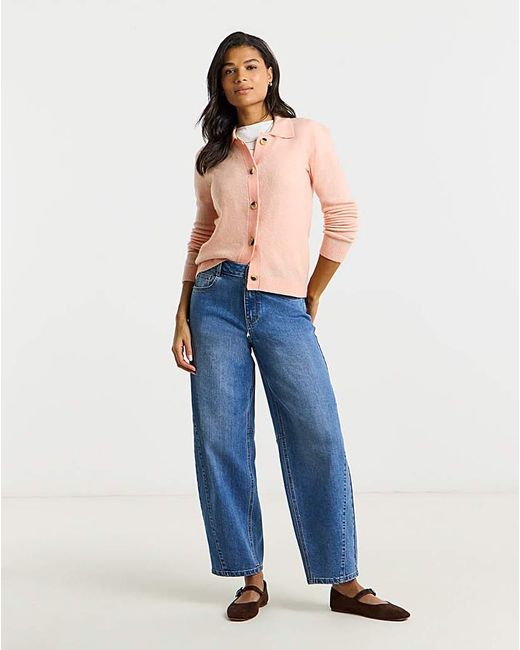 Simply Be Orange Button Through Collar Cardigan