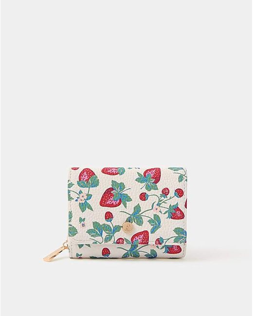 Accessorize White Strawberry Tri-Fold Purse