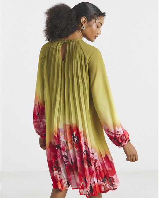Joanna Hope Multicolor Ombre Pleated Shift Dress