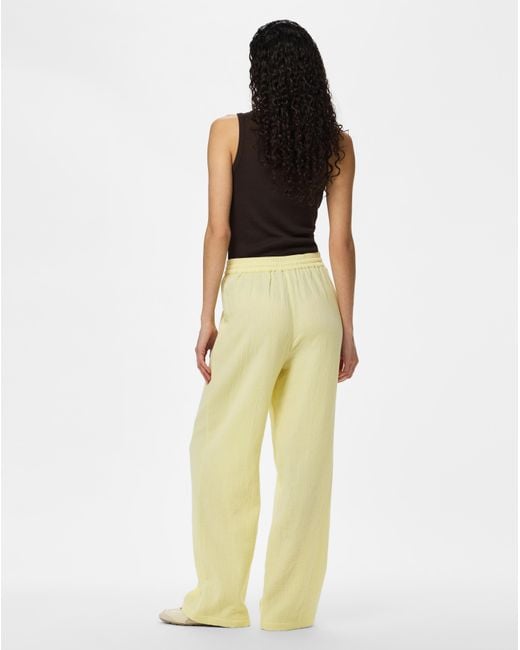 Pieces Green Sastina High Waist Wide Trousers