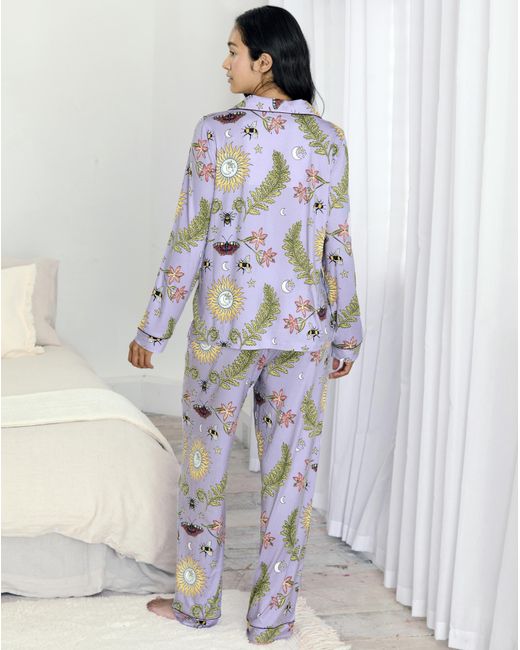 Chelsea Peers White Button Up Long Pj Set