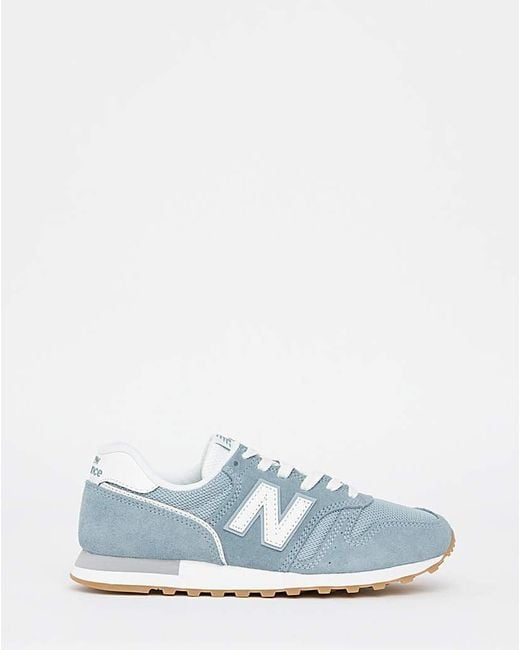 New Balance White 373 Suede Trainers