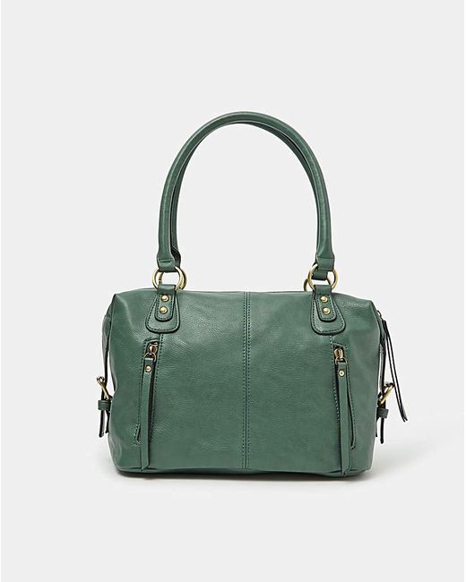 Accessorize Green Double Zip Tote Bag