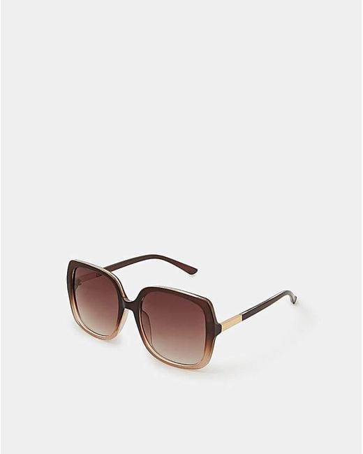 Accessorize Brown Oversized Square Sunglasses