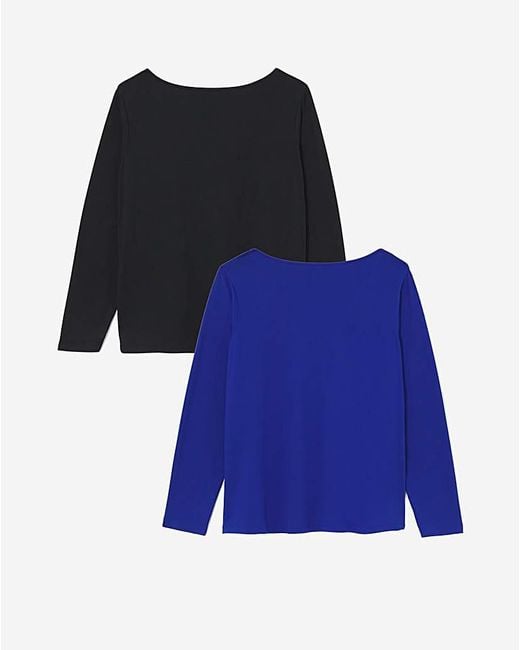 Simply Be Blue 2 Pack V Back Tops