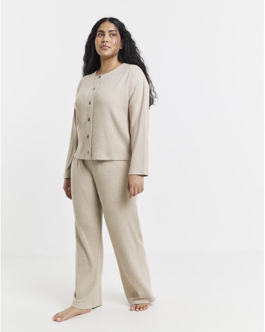 Figleaves Natural Button Through Lounge Set