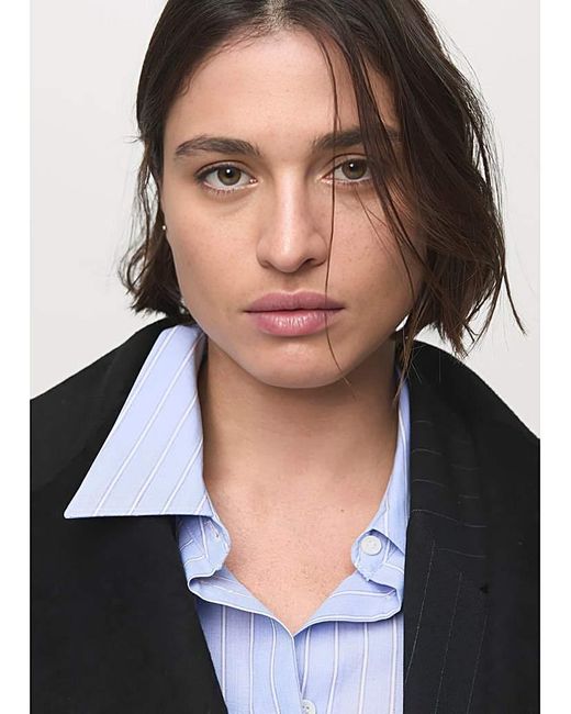 Mango Blue Belted Coat