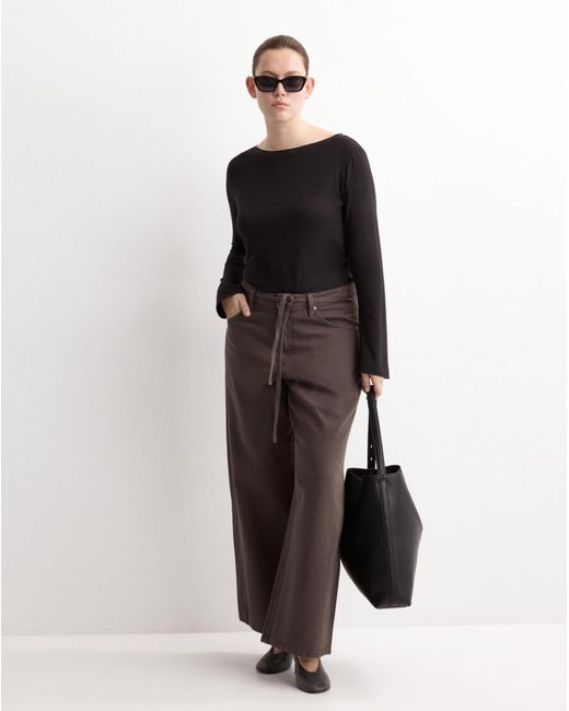Mango Black Rachel Wide-Leg Jeans With Drawstr