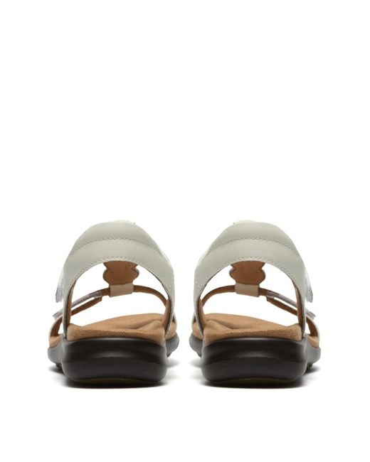 Clarks White Arwell Leather Sandal E Fit