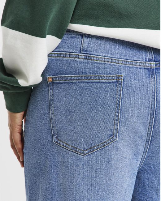 Simply Be Blue Light Wash 99/1 Slouchy Wide Leg Jeans