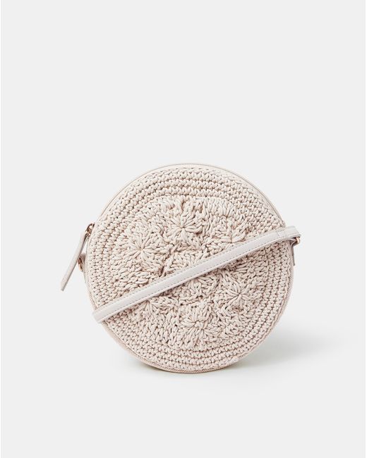 Accessorize Natural Round Macrame Bag