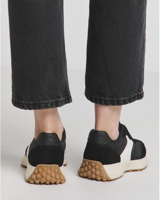 Simply Be Black Retro Runner Trainer Ex Wide Fit