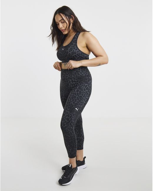 PUMA Black Padded Spotted Haze Sports Bra
