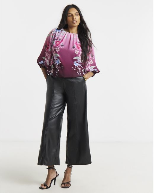 Joanna Hope Pink Bubble Hem Blouse